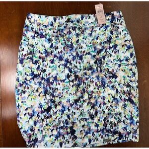 New‎ ANN TAYLOR Skirt 6P Mutli Color Floral Pattern Lined Pencil Straight